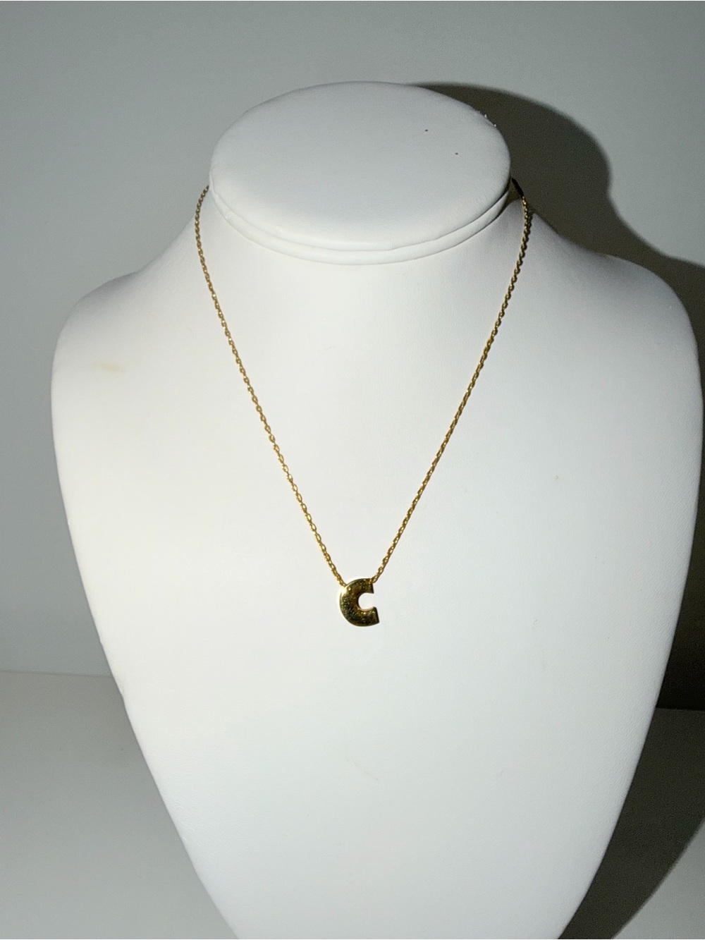 Vintage Signed Trifari Gold-Tone Delicate C Initial Necklace